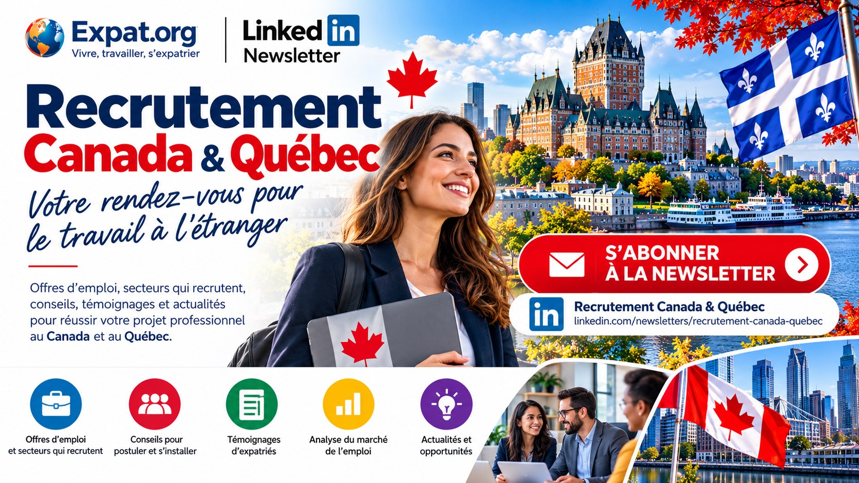 Newsletter LinkedIn Recrutement Canada et Québec : emploi, recrutement et conseils